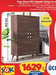 RUUM STORE VEGA GENİŞ DÖRT KAPAKLI DOLAP CEVİZ RUUM STORE VEGA GENİŞ DÖRT KAPAKLI DOLAP CEVİZ
